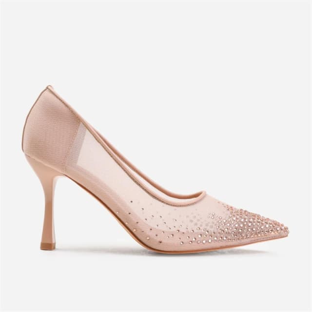 Where's That From 'Aralyn' Wide Fit Court Shoe With Diamante Detailing Nude
