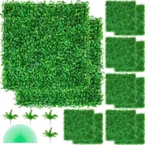 Artificial Boxwood Panel Boxwood Hedge Wall Panels 12pcs 20x20" Garden Decor Diy