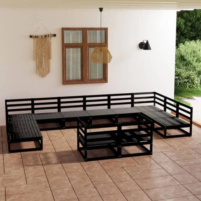 VIDAXL 12 Piece Garden Lounge Set Solid Pinewood Vidaxl 8720286473269