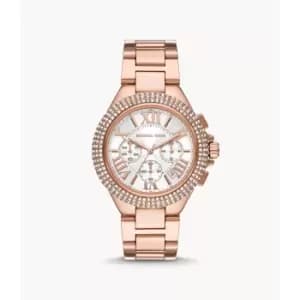 Michael Kors Womens Camille Chronograph Rose Gold-Tone Stainless Steel Watch - Rose Gold