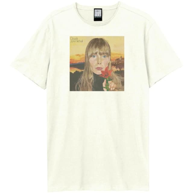 Amplified Amplified Men Clouds Joni Mitchell Vintage T-Shirt in White Size: Small White S Male 5063470957156
