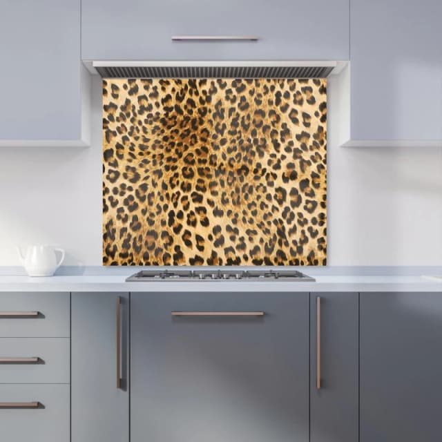 Warren Reed - Designer Wild Animal Pattern Kitchen Splashback in Brown Size: 700mm x 650mm Brown Unisex 700mm x 650mm