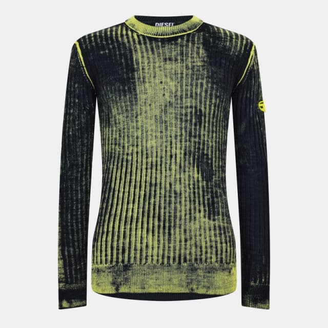Diesel Acid Wash Crew Jumper Limeade male L