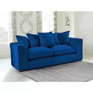 Mirana Modern Plush Velvet 3 Seater Sofa - Blue - Blue