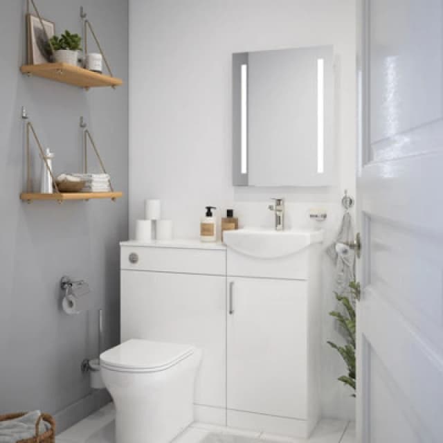 Sensio Isla White Rectangular Wall-Mounted Bathroom & Wc Illuminated Contemporary Illuminated Mirror (H)65Cm (W)50Cm