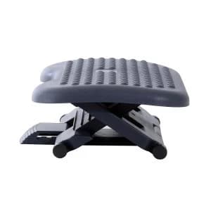 HOMCOM Adjustable Height & Angle Footrest-Grey/Black