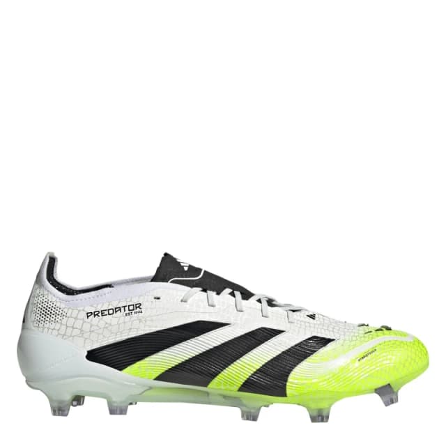 adidas Predator Elite Firm Ground Football Boots White/Blk/Lemon male 9 (43.3)