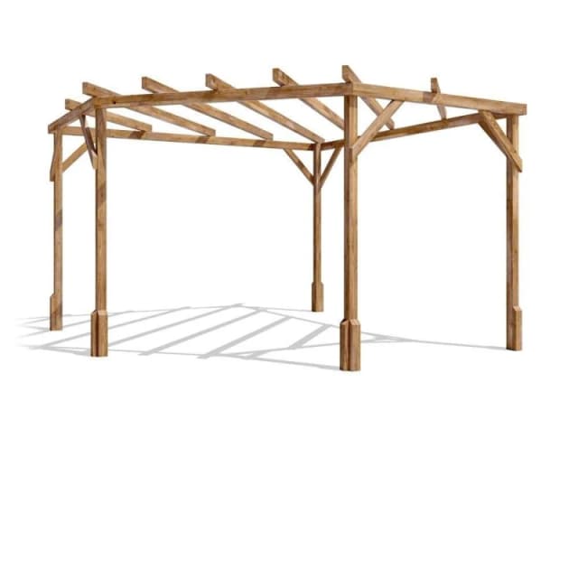 Dunster House Wooden Corner Pergola Kit 3M X 3M Utopia Diamond
