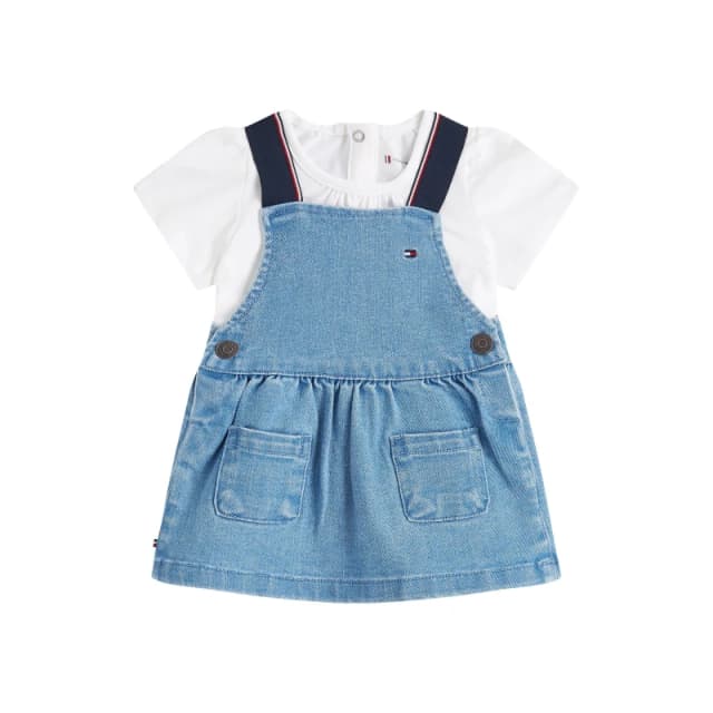 Tommy Hilfiger Kids Denim Dungaree Dress Denim 1A4 female 24M(92)