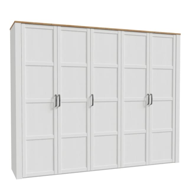 Furniture To Go Bohol 5 Door Wardrobe In Riviera Oak/white