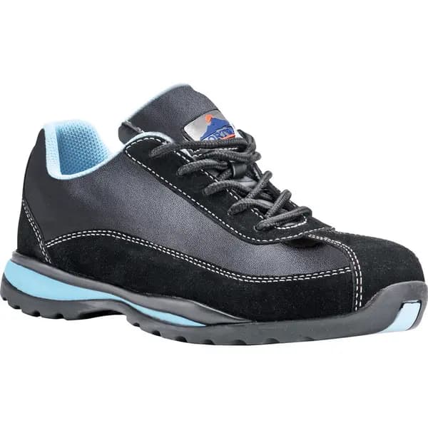 Portwest Steelite Womens S1P HRO Safety Trainers FW39BKR36 Colour: Black / Blue
