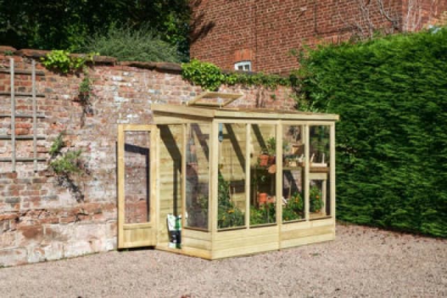 4' x 8' Forest Wallscape Lean To Greenhouse with Solid Back (1.28m x 2.52m)
