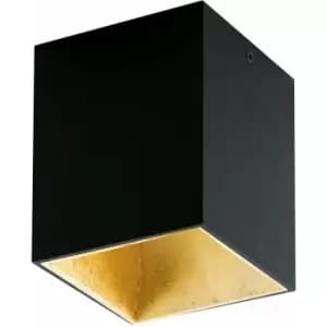 Loops - Wall / Ceiling Light Black & Gold Square Downlight 3.3W Built in led