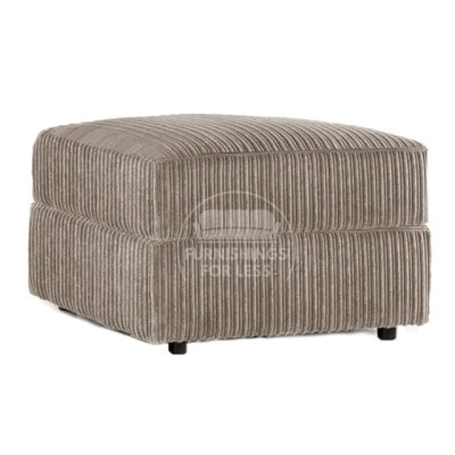 Furnishings For Less UK Luxor Delta Ferguson Coffee Fabric Soft Jumbo Cord Footstool