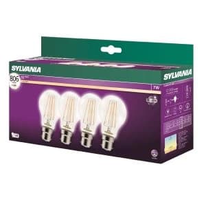 Sylvania LED 7W 806L B22 V Lamp - 4 Pack