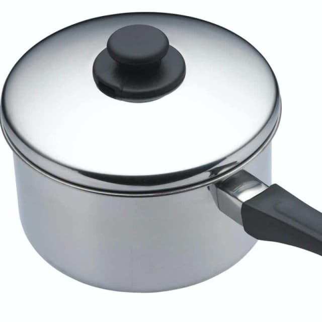 Kitchencraft Stainless Steel Extra Deep Saucepan and Lid 20cm Silver