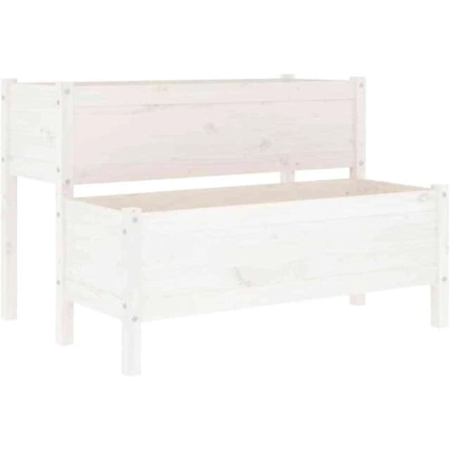 vidaXL Planter White 110x84x75cm Solid Wood Pine, White 822263