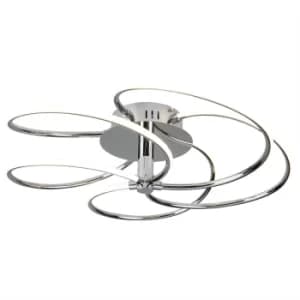 Bardot Integrated LED Flush Ceiling Light Chrome, White