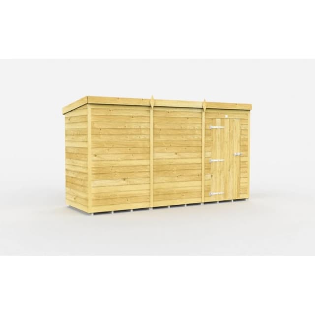 Buttercup Farm 11 x 4 Feet Pent Shed - Single Door W/O Window - L118 x W329 x H201cm in Brown Brown Unisex