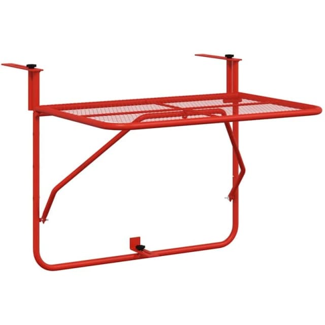 VIDAXL Balcony Table Red 60x40cm Steel Vidaxl 8720286827338