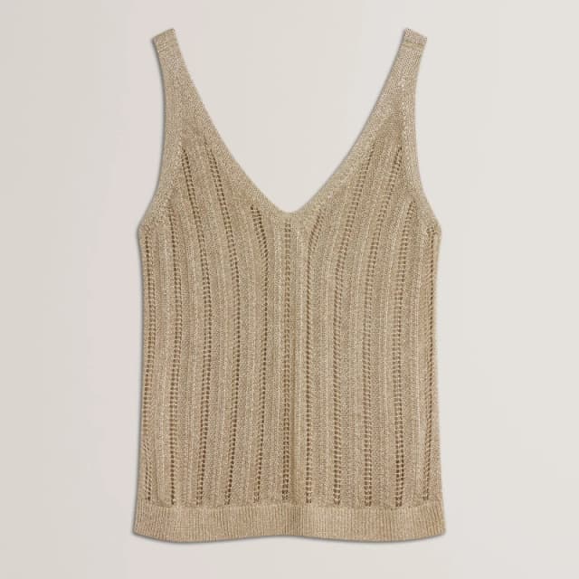 Ted Baker Ted VNk KnitTank Ld62 Gold female 8 (XS)