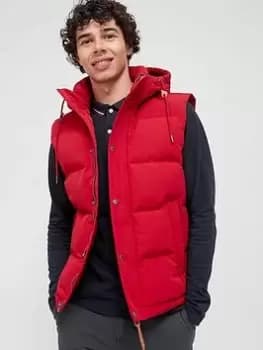 Superdry Everest Hooded Gilet - Red , Red Size M Men