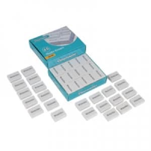 Classmaster White Plastic Pencil Erasers Pack of 45