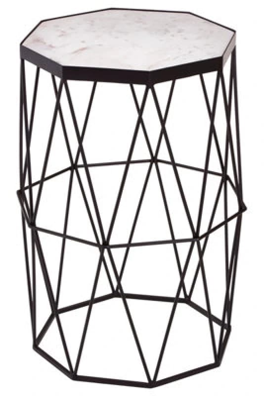 Orsina Shalimar Octagonal Black Finish Side Table
