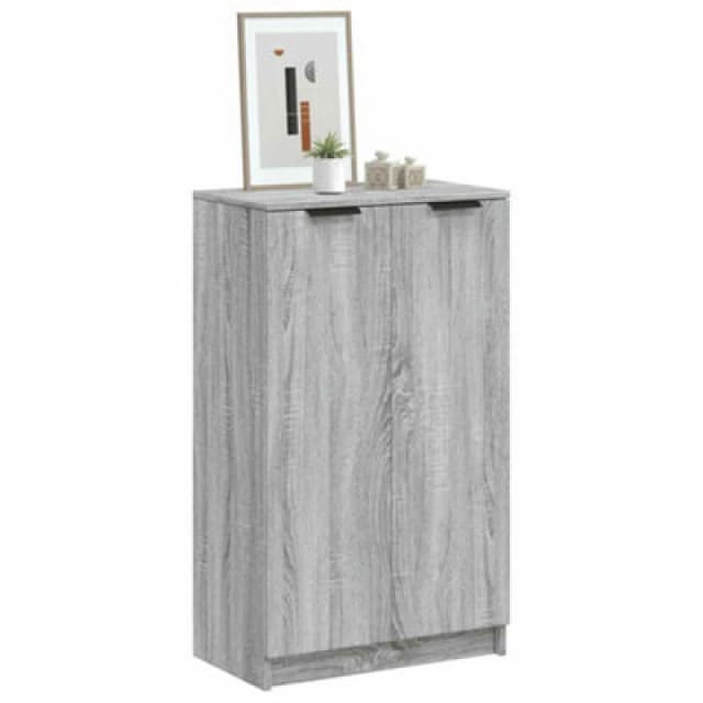 VIDAXL Shoe Cabinet Grey Sonoma 59x35x100cm Engineered Wood Vidaxl 8720287084716