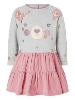 Monsoon Baby Girls Bear 2-In-1 Dress - Pink