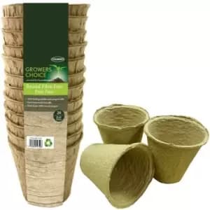 Growers Choice - 20x Biodegradable Fibre Pot 6cm Round Plant Seed Seedling Pots Pulp Peat Free