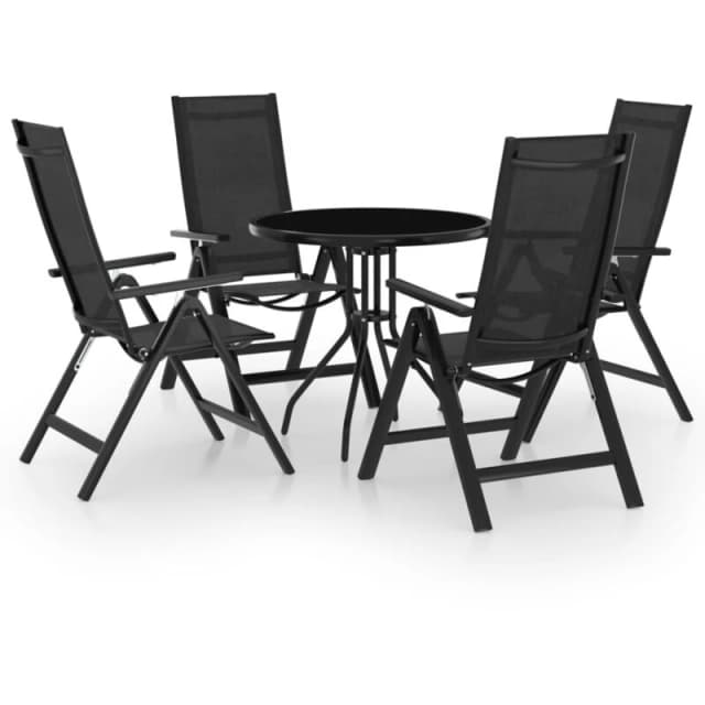 VIDAXL 5 Piece Bistro Set Black and Anthracite vidaXL 8720286407134