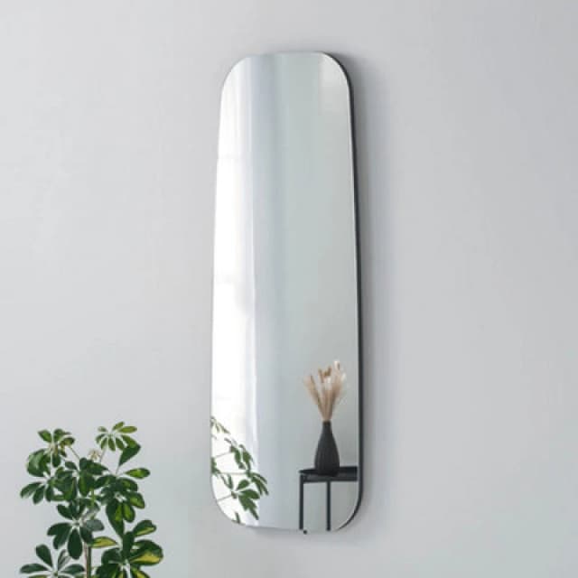 Yearn Mirrors Hoxton Frameless Black Organic Mirror 119x44cm Black
