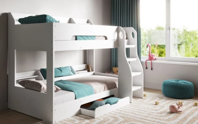 Flair Flick Bunk Bed with Storage in White Size: Single White Unisex Single