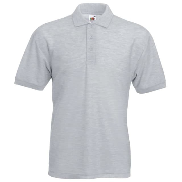 Fruit Of The Loom Fruit of the Loom Men 65 35 Pique Short Sleeve Polo Shirt in Grey Size: Small Grey S Male 5055747648836