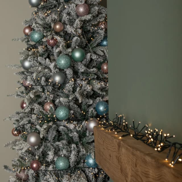 18.5m 1440 LED Christmas Cluster Multi-Action String Lights with Timer in Warm White