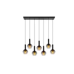 Marius Modern Bar Pendant Light - 7xE27 - Black