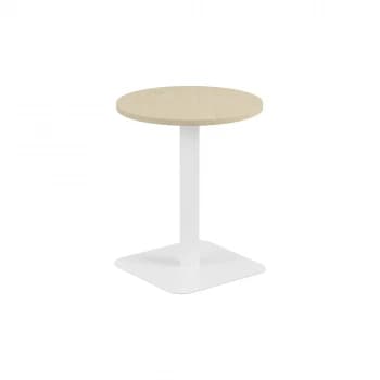 Contract 600MM Mid Table - Maple Top and White Base