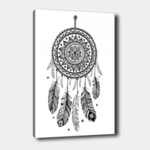 MANDALA37 White Black Decorative Canvas Painting