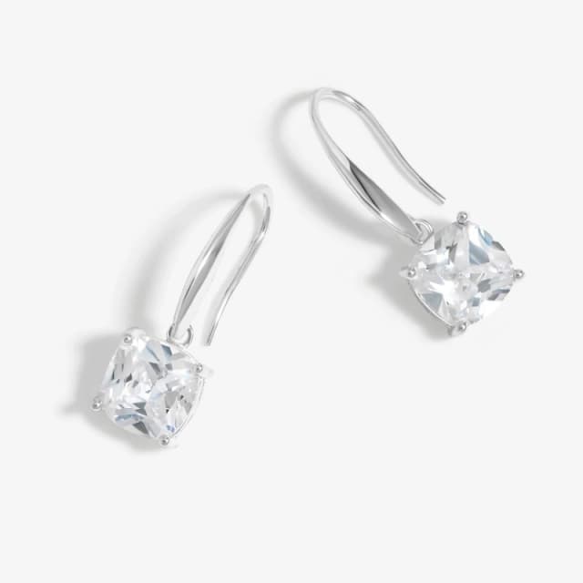 Jon Richard Silver Plated And Crystal Fishhook Earrings Silver