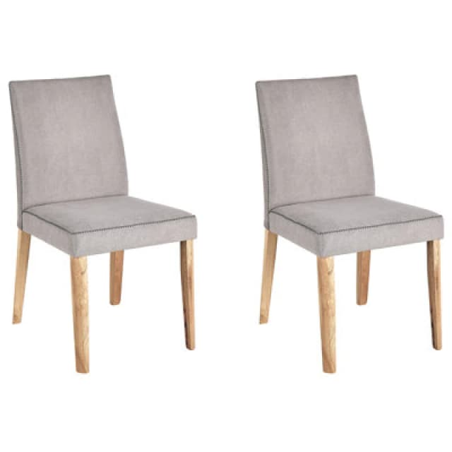 Beliani Set Of 2 Dining Chairs Phola Grey