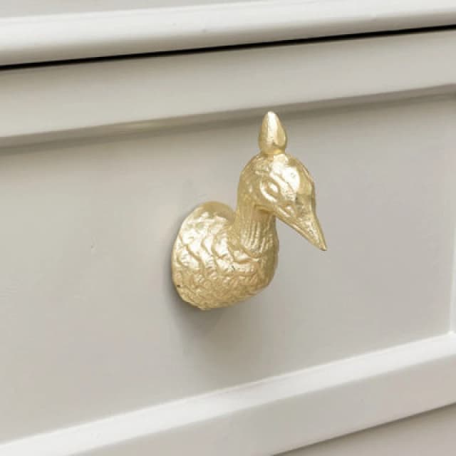 Melody Maison Gold Peacock Drawer Knob Gold