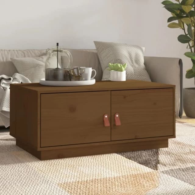 Vidaxl Coffee Table Honey Brown 80X50X35cm Solid Wood Pine, Brown 818253