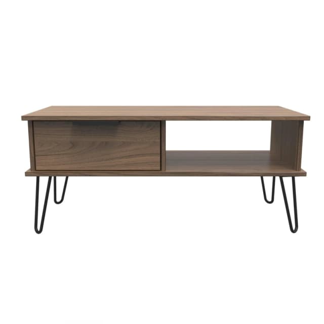Ready Assembled 2 U Fuji 1 Drawer Coffee Table (Ready Assembled) in Walnut Walnut Unisex