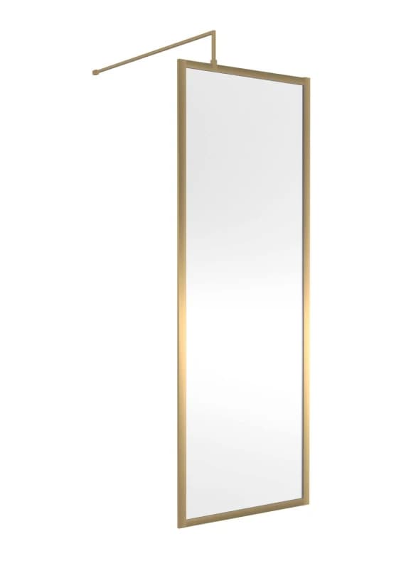 Balterley 8mm Wetroom Screen & Support Bar: 700mm, Brushed Brass in Metallics Metallics Unisex