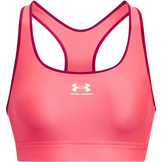 Under Armour HeatGear Armour Mid Padless Sports Bra Womens Medium Impact Sports Bras 8 (XS) Pink 34382507310