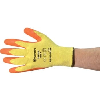 TuffGrip Palm-side Coated Yellow/Orange Gloves - Size 10 - Tuffsafe