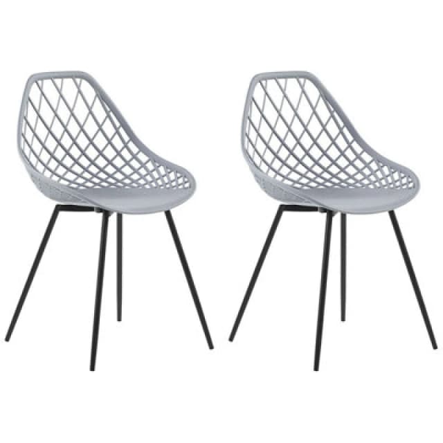 Beliani Set Of 2 Dining Chairs Canton Light Grey
