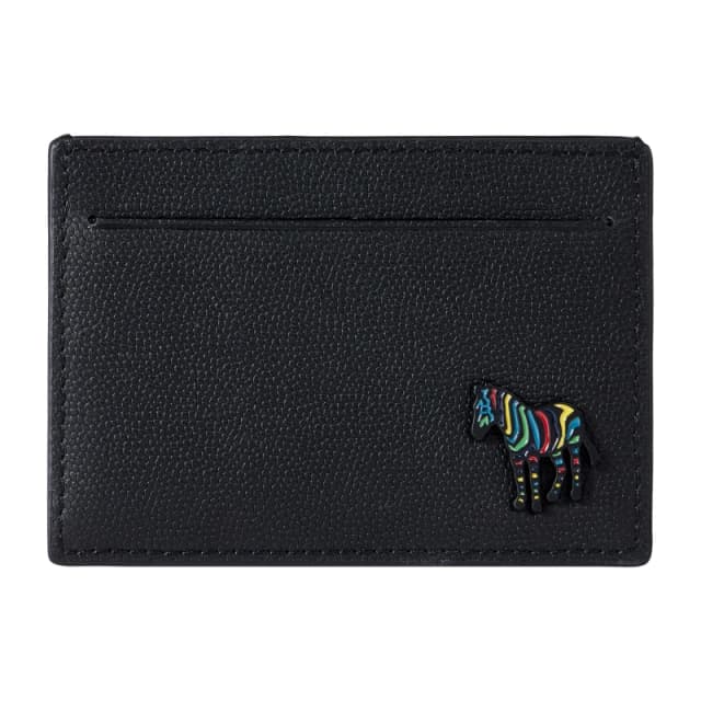 Paul Smith Leather Zebra Card Holder Black male One Size