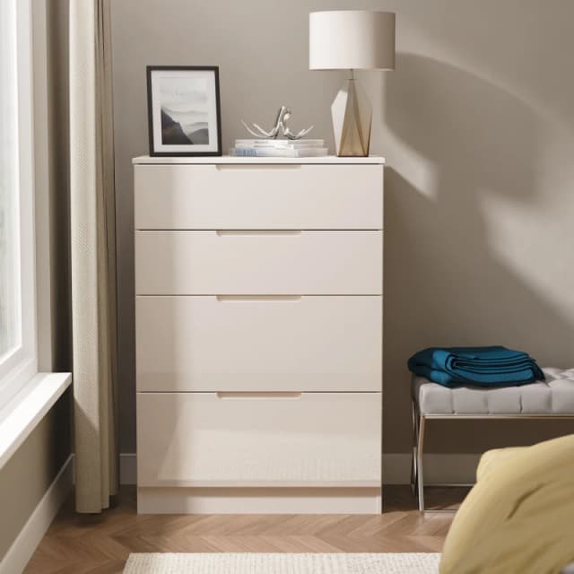 Ready Assembled 2 U Lucca 4 Drawer Deep Chest (Ready Assembled) in Taupe Unisex